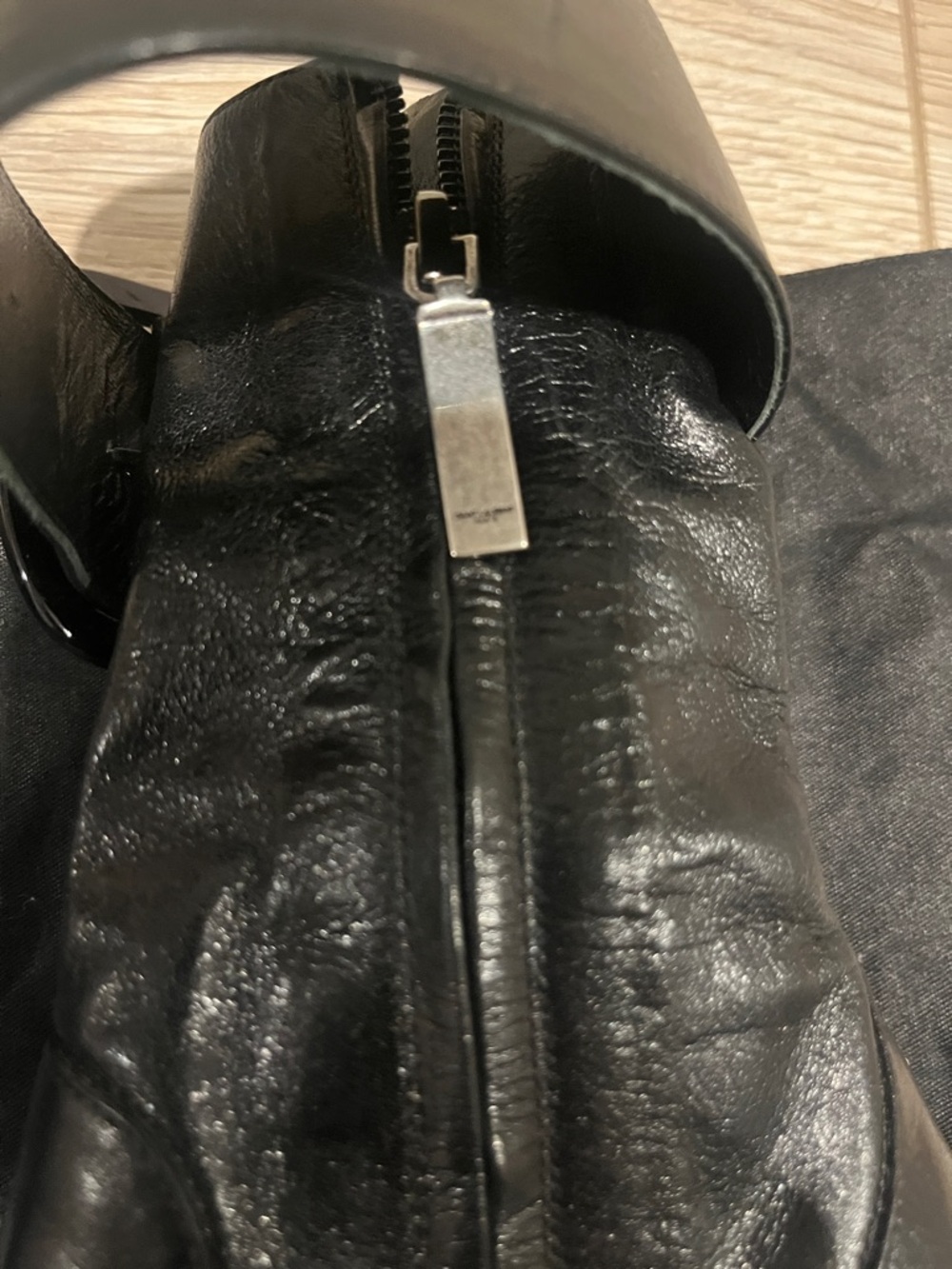 Saint Laurent “Billy” Black Leather Platform Ankle Boots - Picture 11 of 13